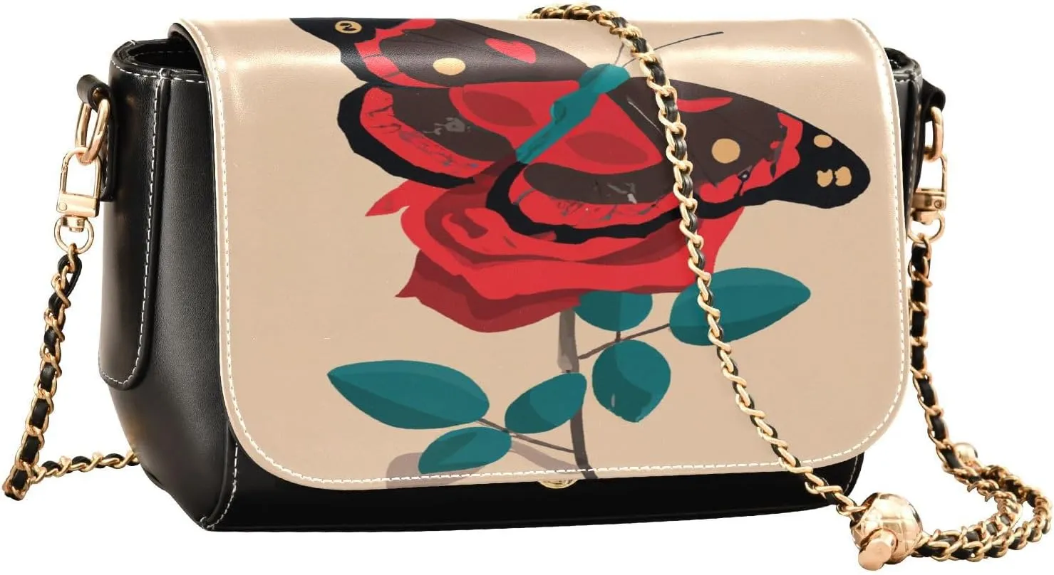 Crossbody Bags for Women Trendy Women's Black Shoulder Bag Small PU Leather Flap Cross Body Bag Handbags