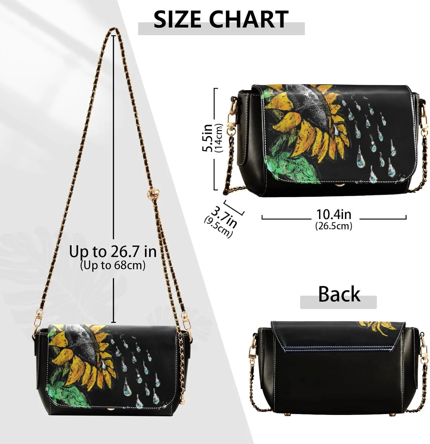 Crossbody Bags for Women Trendy Women's Black Shoulder Bag Small PU Leather Flap Cross Body Bag Handbags