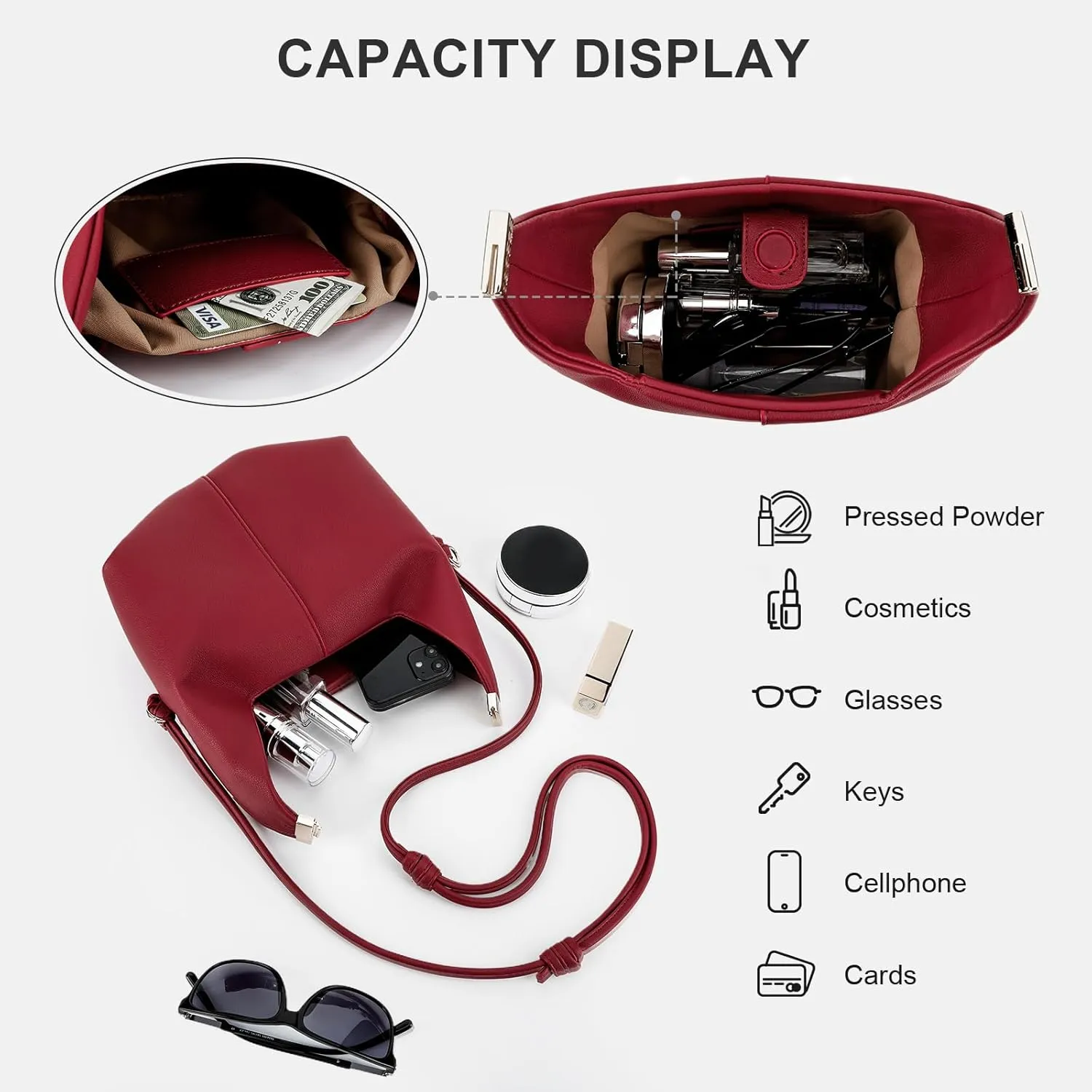 Crossbody Bags Purse Top Handle Bag Chic Dumpling Clutch Designer Small Faux Leather Shoulder Hobo Satchels for Women