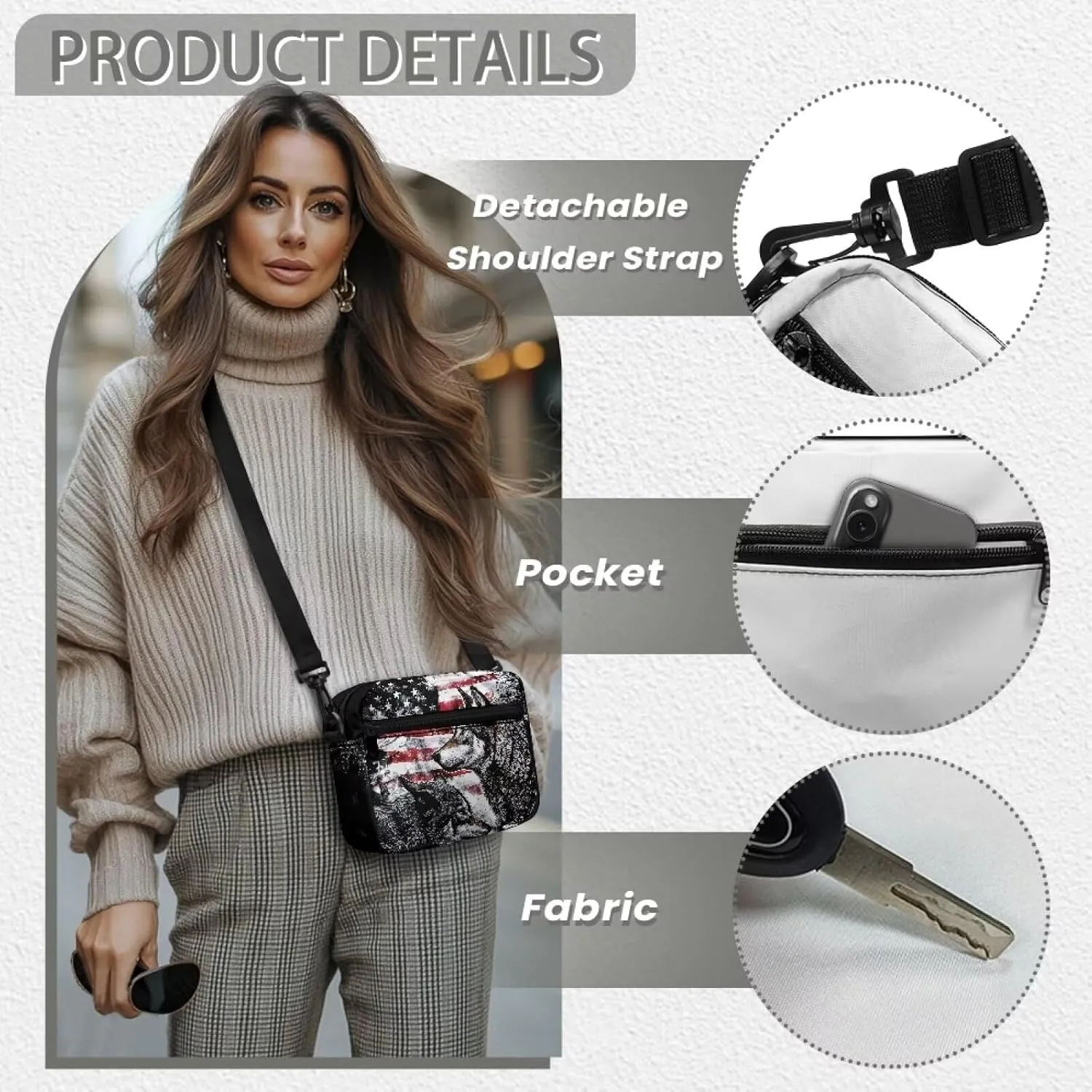 Crossbody Purses for Women with Adjustable Strap for Daliy Use