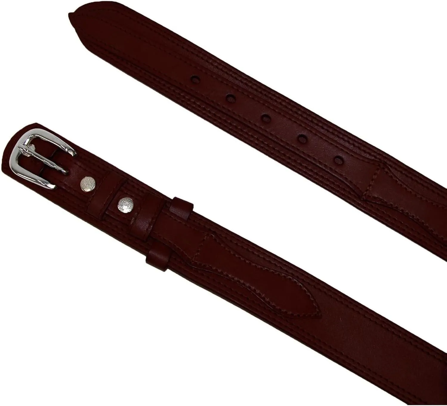 CTM Men's Leather Removable Buckle Ranger Belt