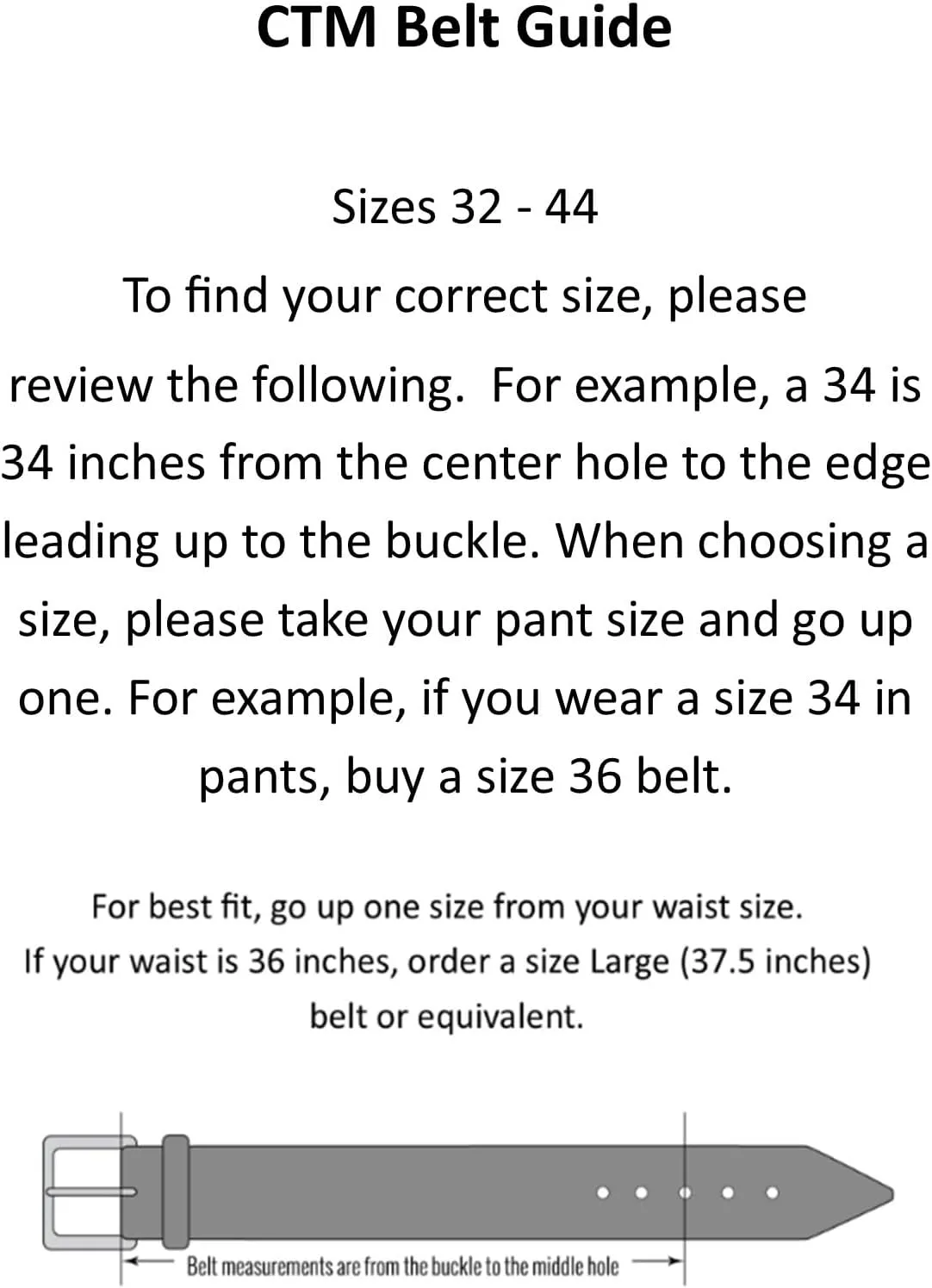 CTM Men's Leather Removable Buckle Ranger Belt