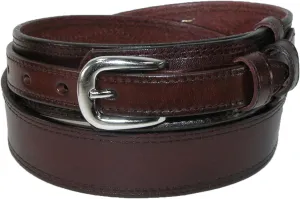 CTM Men's Leather Removable Buckle Ranger Belt