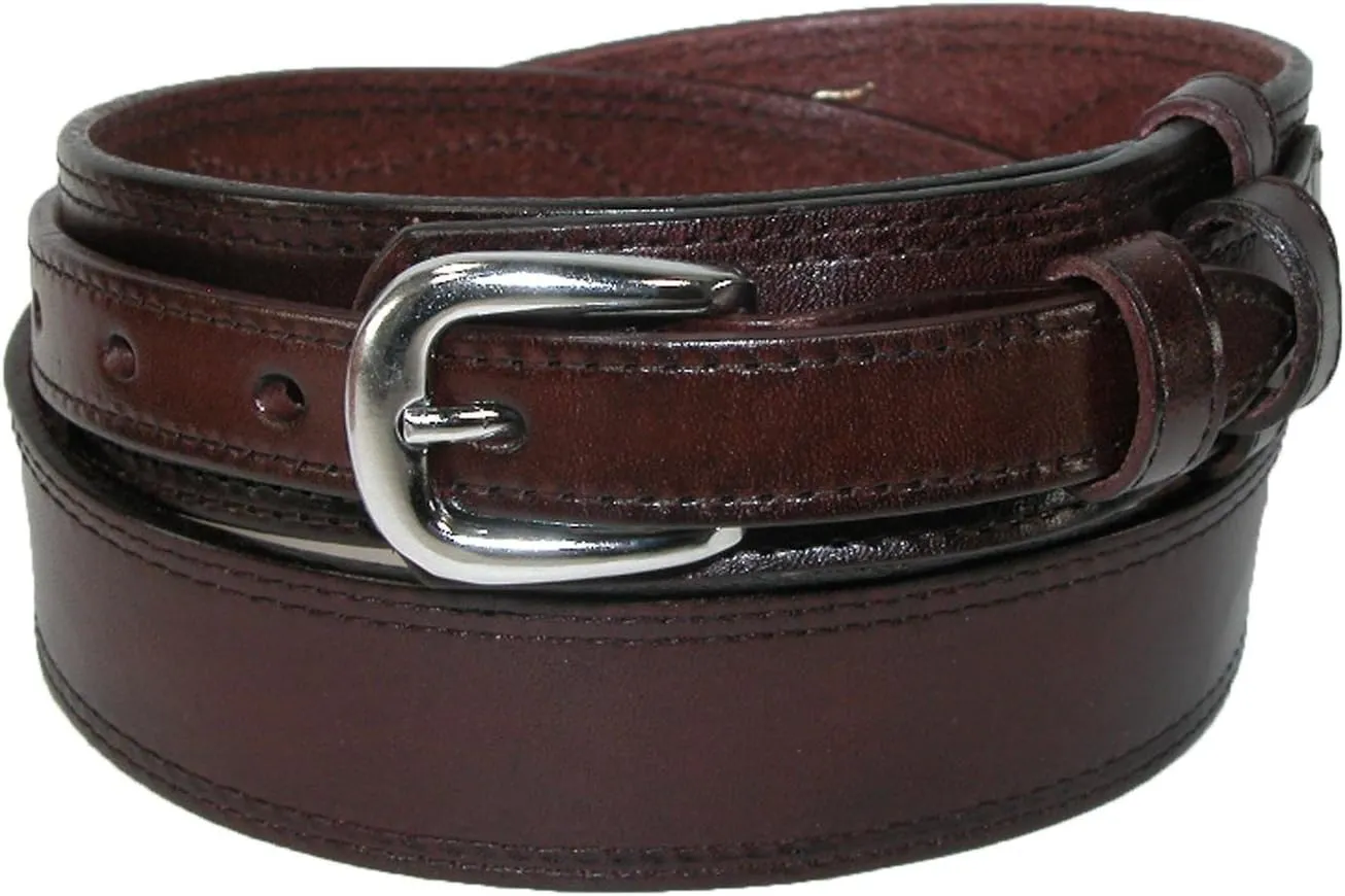 CTM Men's Leather Removable Buckle Ranger Belt