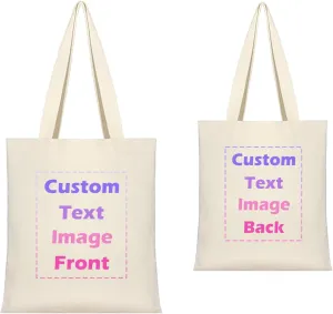 Custom Canvas Tote Bag Personalized Gifts for Women Custom Tote Bags with Logo Personalized Teacher Tote Bag