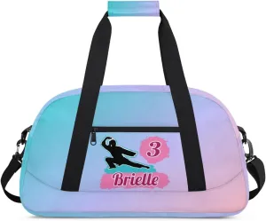 Custom Karate Sports Gym Bag for Girls Boys, Overnight Duffel Bags Cheerleader for Kids Personalized Dance Bag, Gymnastics Duffel Bag - Taekwondo