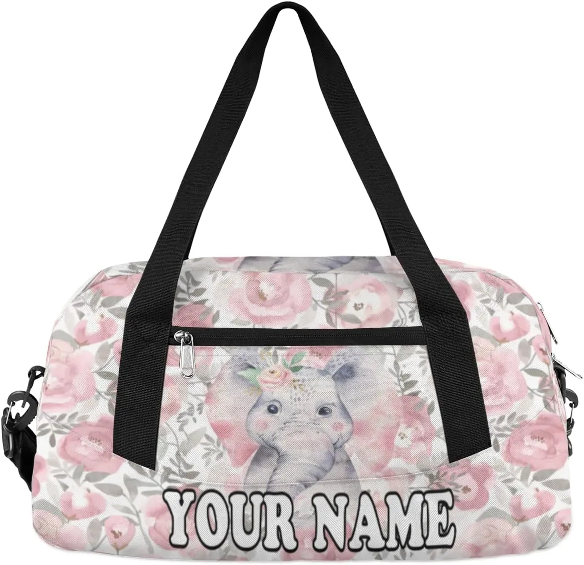 Custom Kids Duffel Overnight Bag Cute Elephant Personalized Kids Duffel Bag for Girls Boys Customized Kids Gifts - Stars Planets