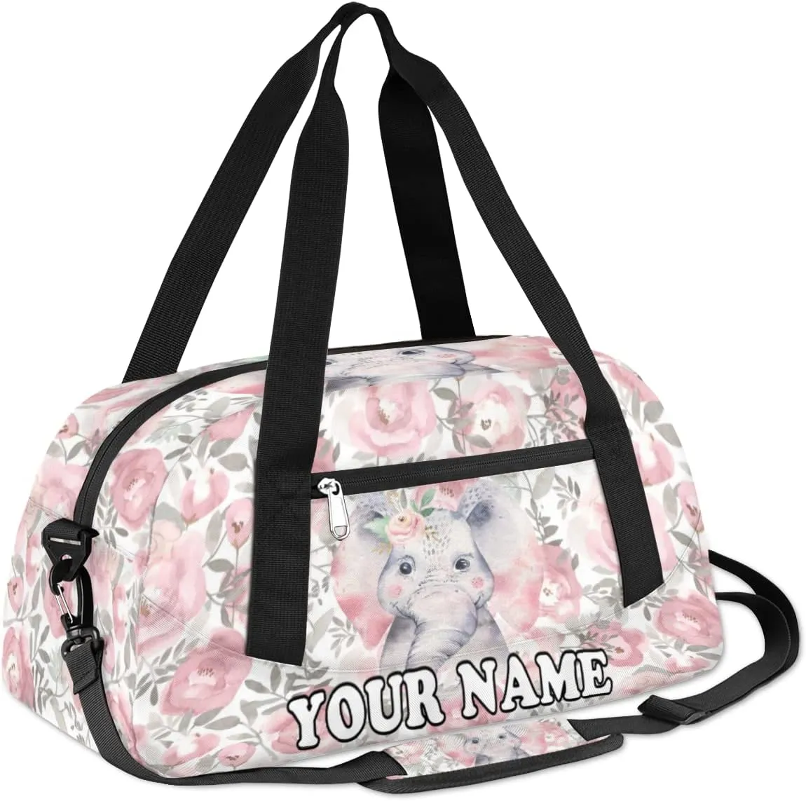 Custom Kids Duffel Overnight Bag Cute Elephant Personalized Kids Duffel Bag for Girls Boys Customized Kids Gifts - Stars Planets