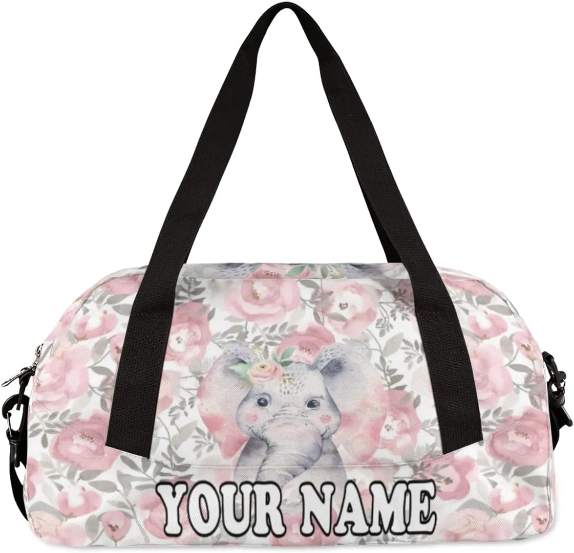 Custom Kids Duffel Overnight Bag Cute Elephant Personalized Kids Duffel Bag for Girls Boys Customized Kids Gifts - Stars Planets
