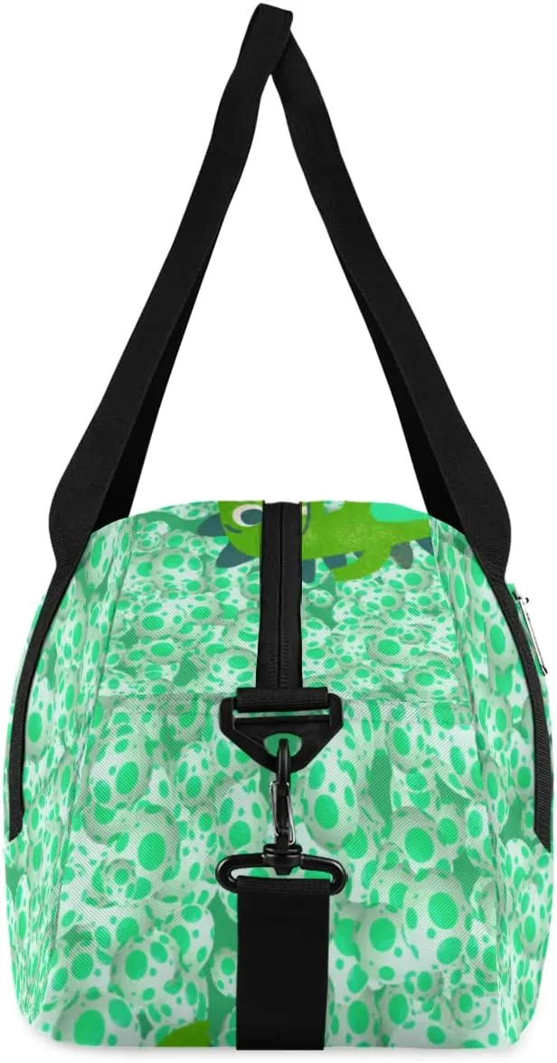 Custom Kids Duffel Overnight Bag Dinosaur Personalized Kids Duffel Bag for Girls Boys Customized Kids Gifts - Dinosaur Eggs Green