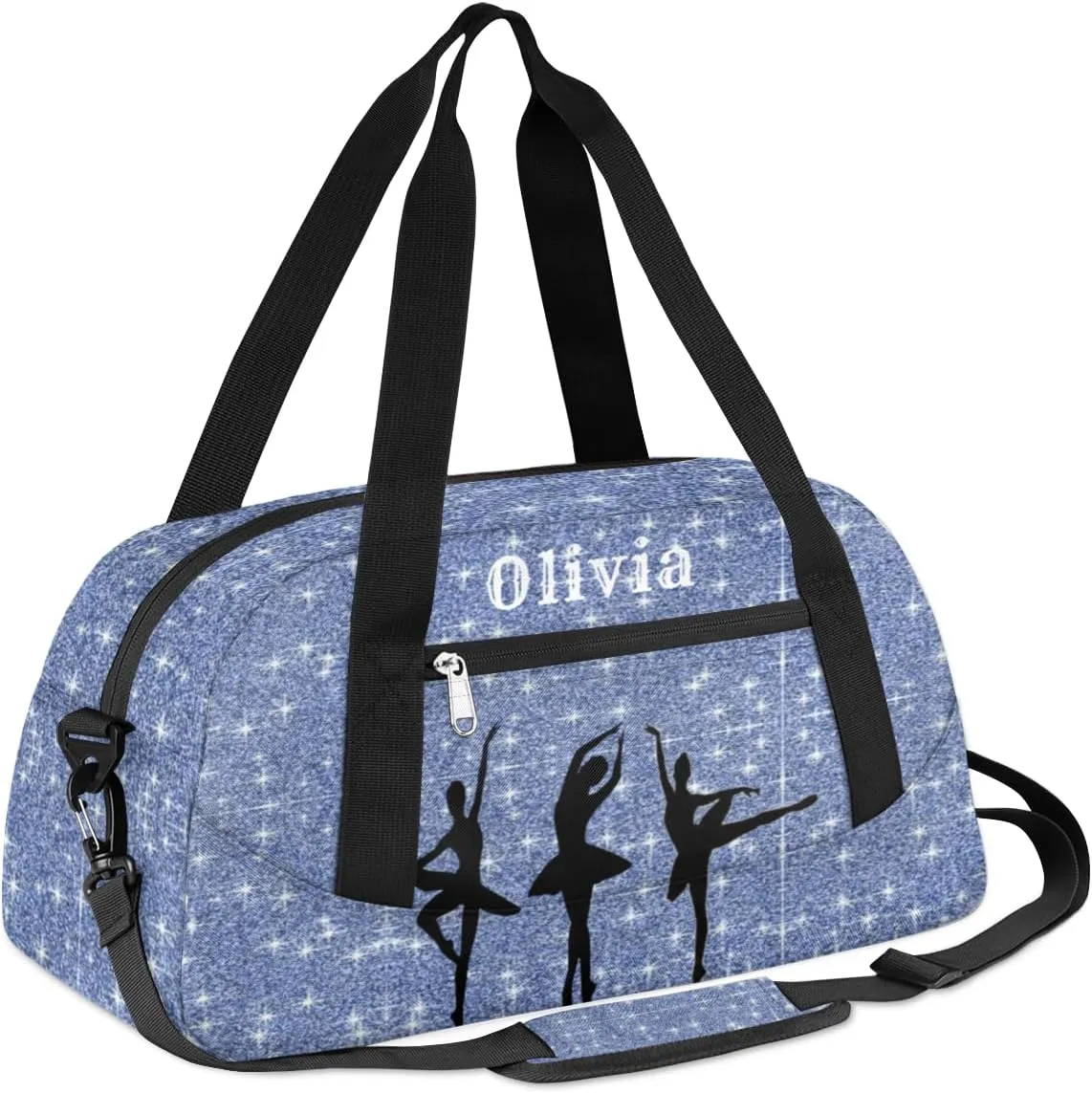Custom Kids Duffel Overnight Bag Personalized Dance Bag Travel Duffel Bag for Girls Boys Customized Kids Gifts- Ballerina Dance
