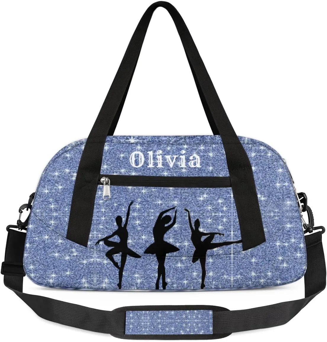 Custom Kids Duffel Overnight Bag Personalized Dance Bag Travel Duffel Bag for Girls Boys Customized Kids Gifts- Ballerina Dance