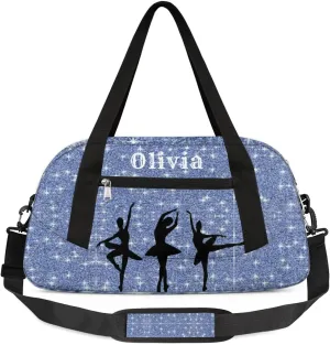 Custom Kids Duffel Overnight Bag Personalized Dance Bag Travel Duffel Bag for Girls Boys Customized Kids Gifts- Ballerina Dance