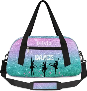 Custom Kids Duffel Overnight Bag Personalized Dance Bag Travel Duffel Bag for Girls Boys Customized Kids Gifts- Ballet dance 4