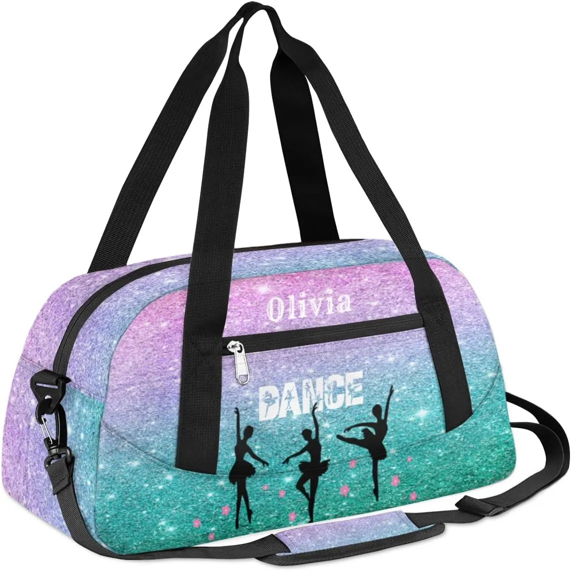 Custom Kids Duffel Overnight Bag Personalized Dance Bag Travel Duffel Bag for Girls Boys Customized Kids Gifts- Ballet dance 4