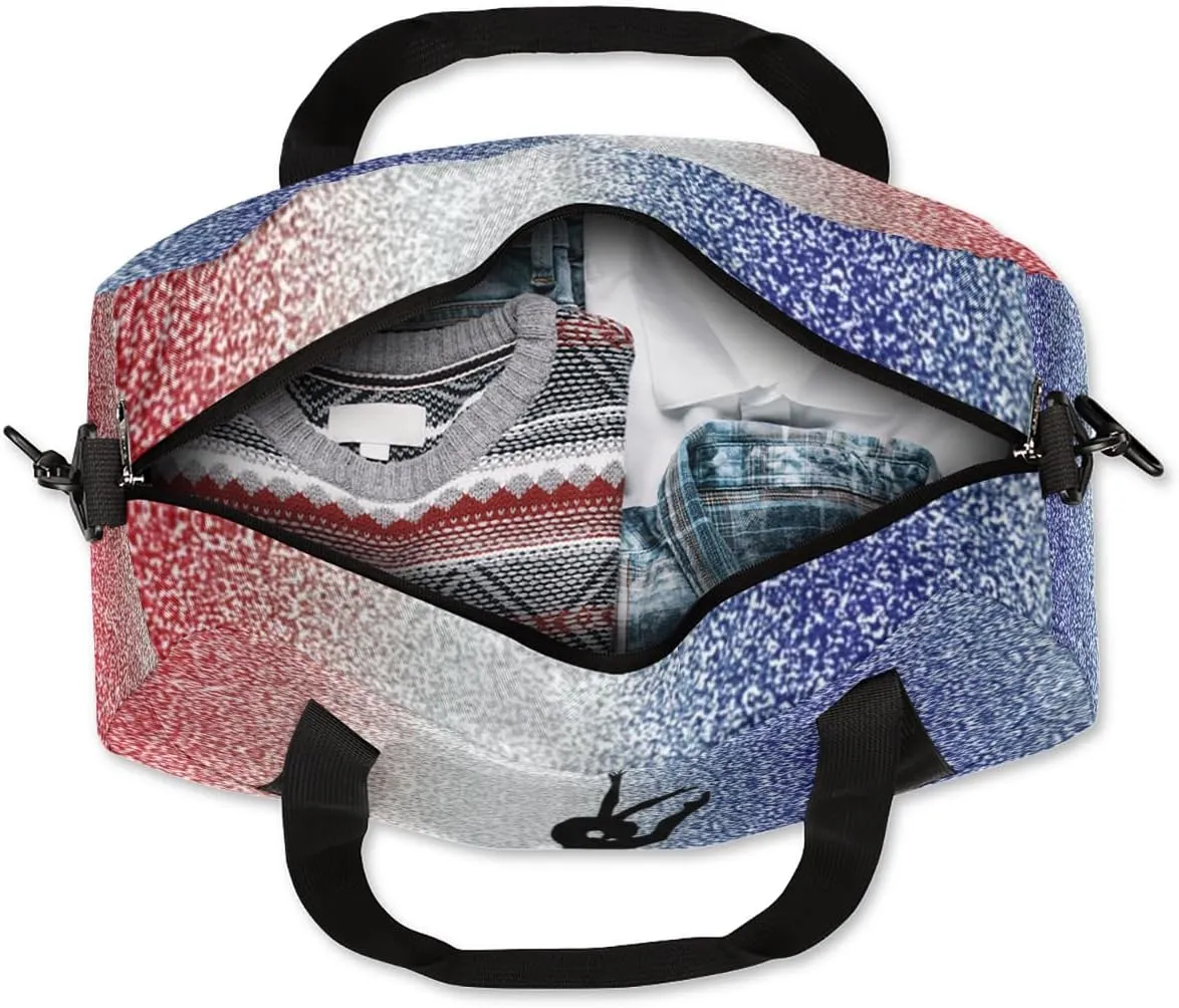 Custom Kids Duffel Overnight Bag Personalized Dance Bag Travel Duffel Bag for Girls Boys Customized Kids Gifts- Blue Glitter Dance