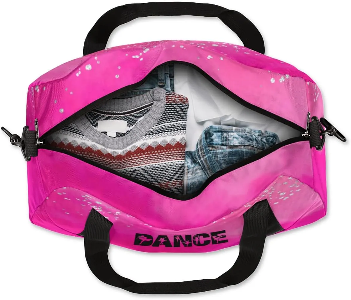 Custom Kids Duffel Overnight Bag Personalized Dance Bag Travel Duffel Bag for Girls Boys Customized Kids Gifts- Cute Rose Dance