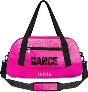 Custom Kids Duffel Overnight Bag Personalized Dance Bag Travel Duffel Bag for Girls Boys Customized Kids Gifts- Cute Rose Dance