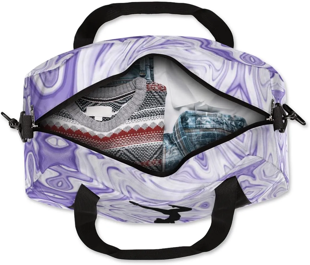 Custom Kids Duffel Overnight Bag Personalized Dance Bag Travel Duffel Bag for Girls Boys Customized Kids Gifts- Girls Gymnastics in Purple