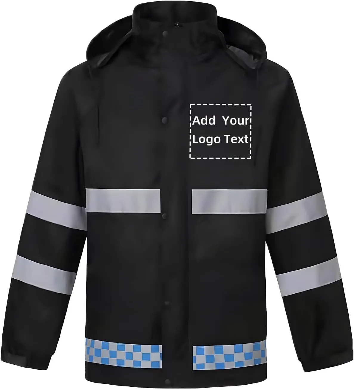 Custom Reflective Safety Rain Jackets High Visibility Waterproof Raincoat Lightweight Windbreaker with Pockets