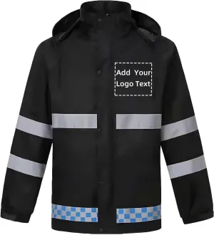 Custom Reflective Safety Rain Jackets High Visibility Waterproof Raincoat Lightweight Windbreaker with Pockets