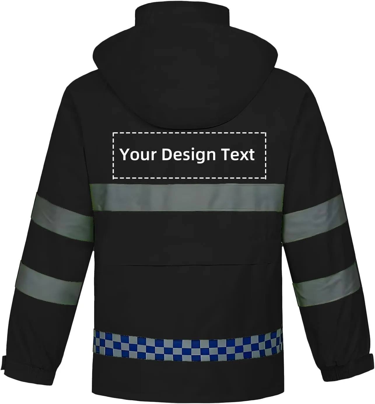 Custom Reflective Safety Rain Jackets High Visibility Waterproof Raincoat Lightweight Windbreaker with Pockets