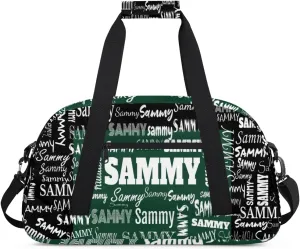 Custom Sports Bag Gym Bag for Boys Teens, Personalized Travel Bag Overnight Small Duffel Bag Gymnastics Swimming Sleepover Overnight Sports Bag, Dark Green and Black