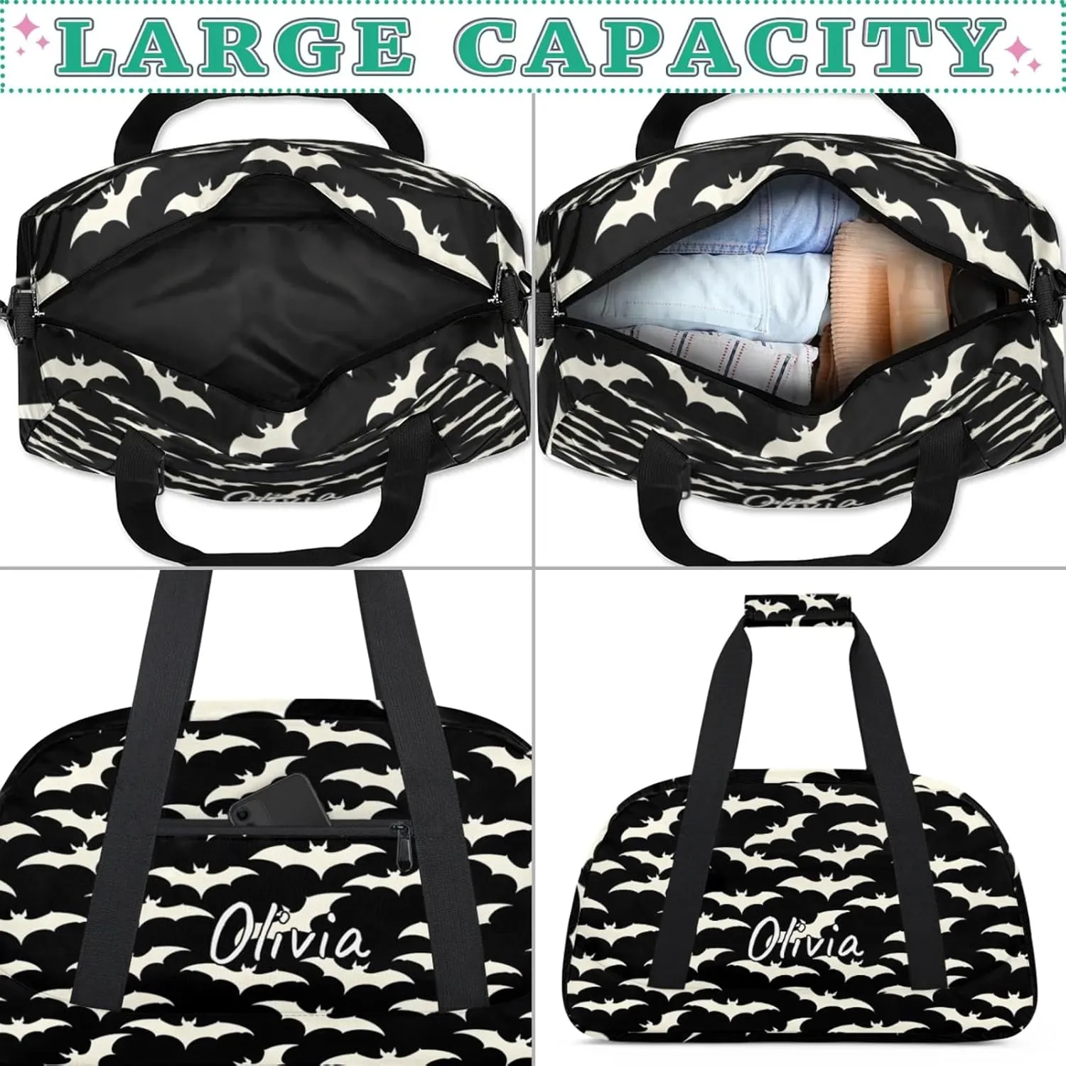 Custom Sports Gym Bag Personalized Name Travel Duffel Bag
