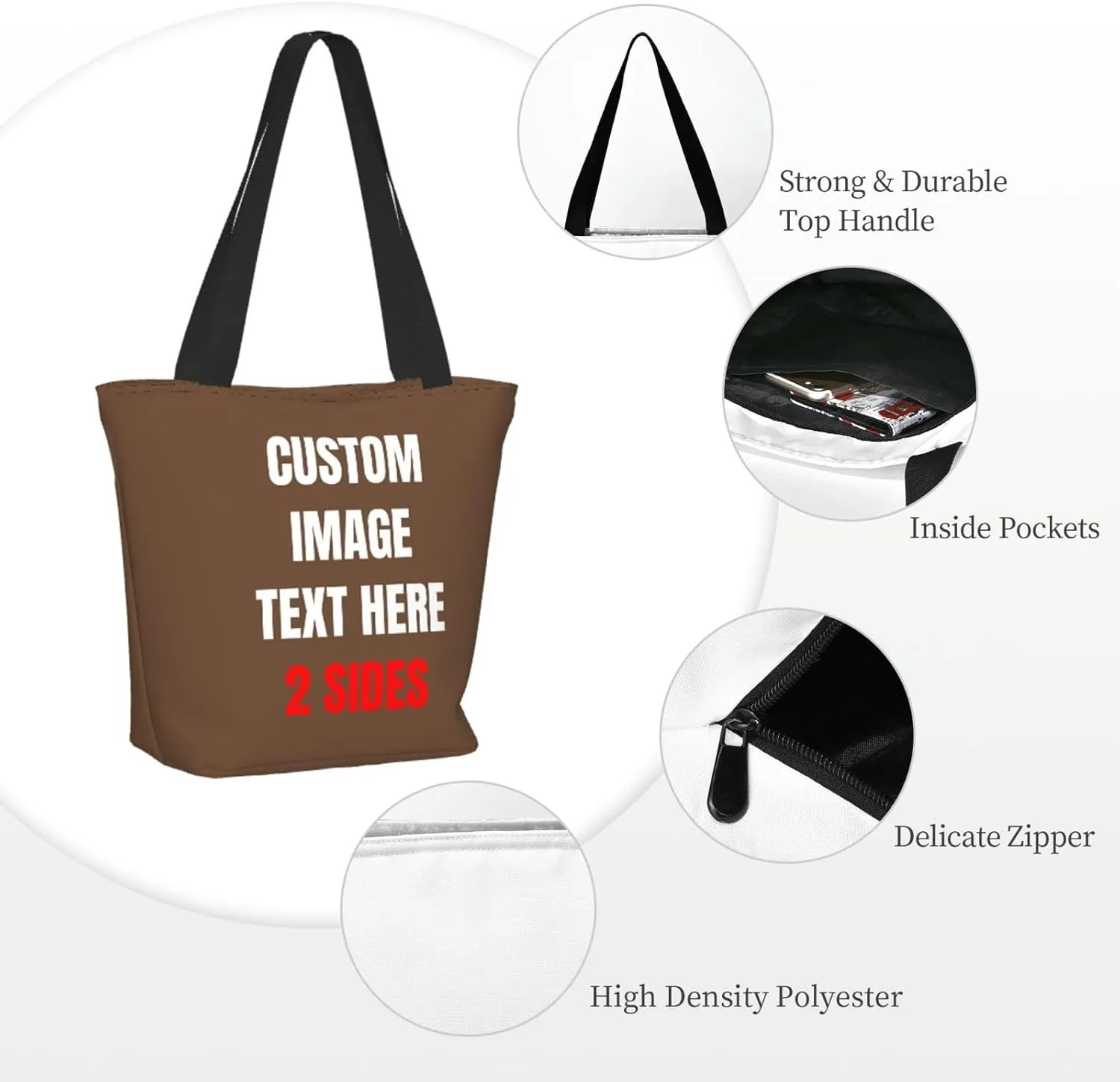 Custom Tote Bag With Logo Photo, Custom Bag, Personalized Shopping Bags Reusable Grocery Bags Bulk For Work Travel Gifts