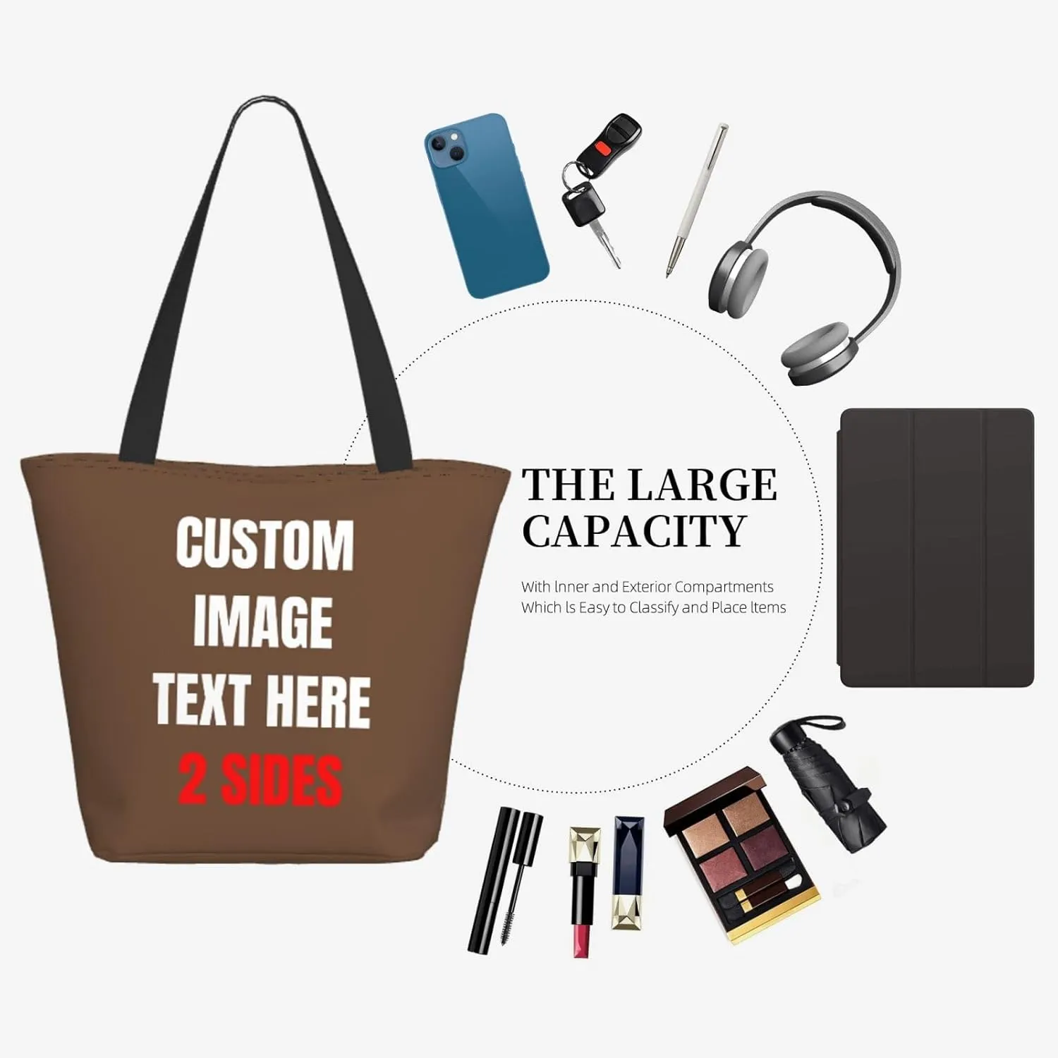 Custom Tote Bag With Logo Photo, Custom Bag, Personalized Shopping Bags Reusable Grocery Bags Bulk For Work Travel Gifts
