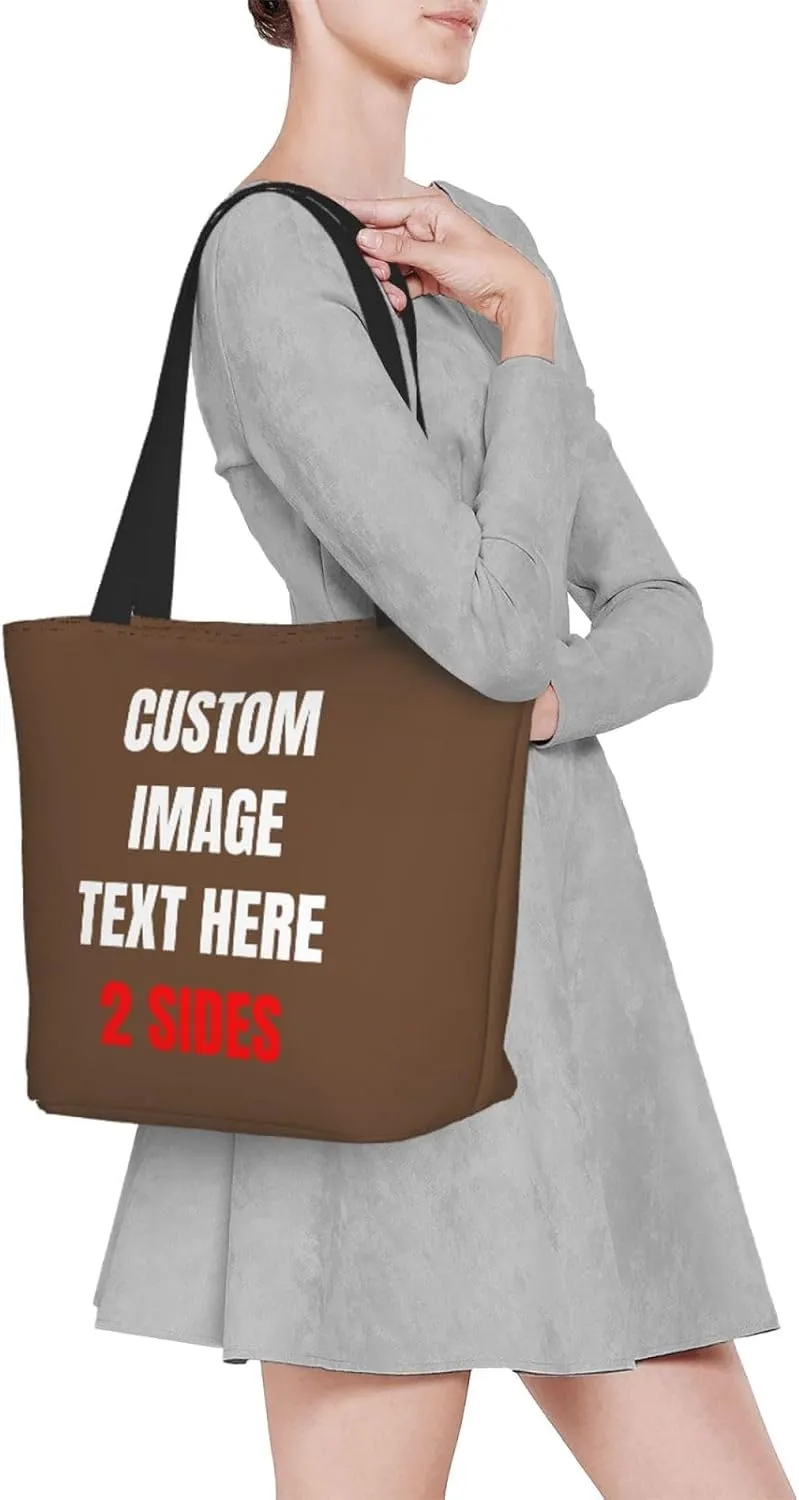 Custom Tote Bag With Logo Photo, Custom Bag, Personalized Shopping Bags Reusable Grocery Bags Bulk For Work Travel Gifts