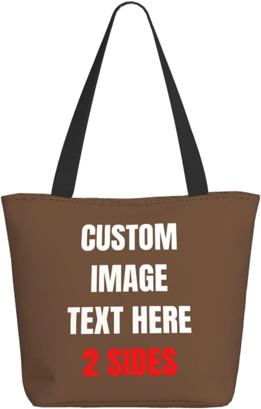 Custom Tote Bag With Logo Photo, Custom Bag, Personalized Shopping Bags Reusable Grocery Bags Bulk For Work Travel Gifts