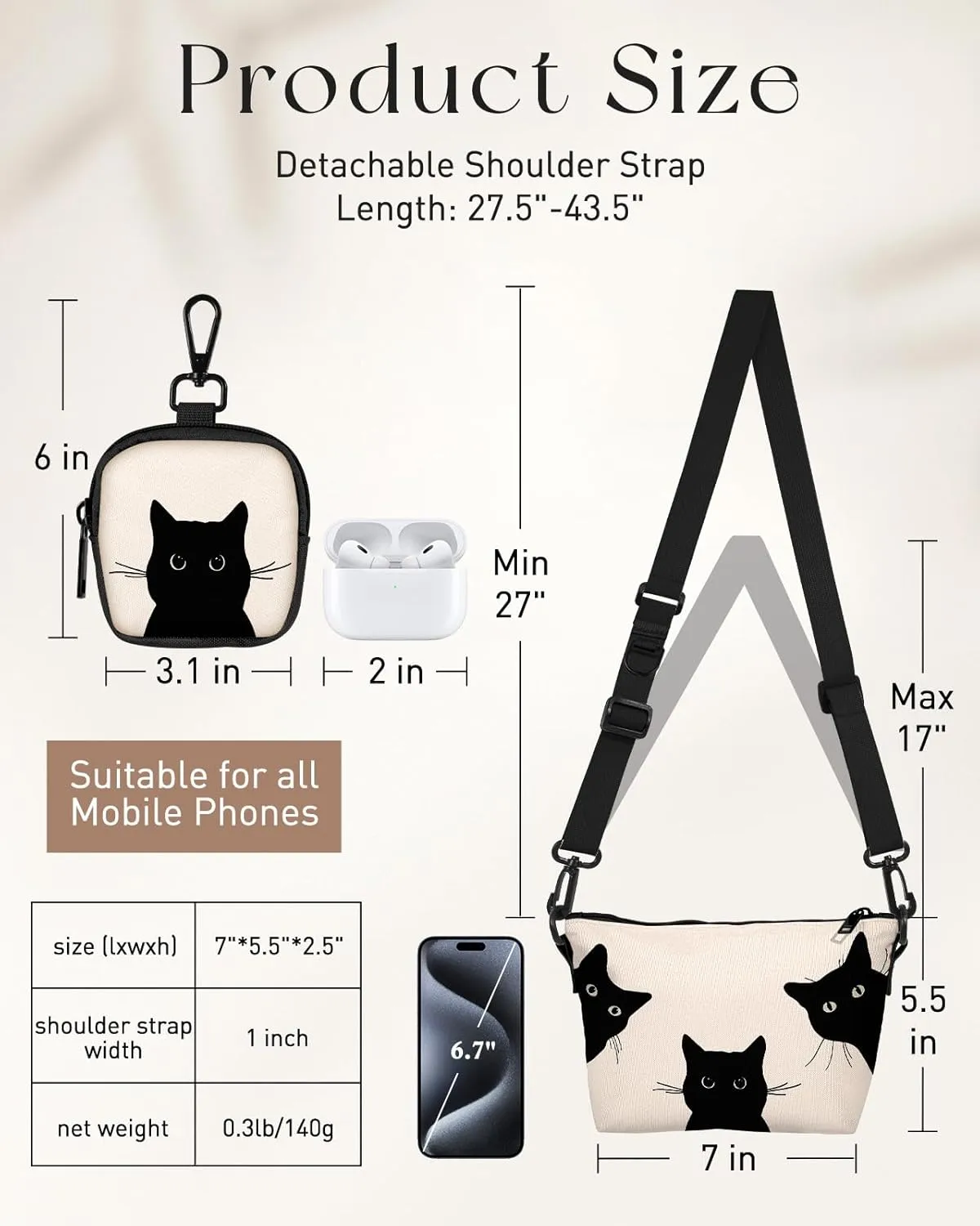 Cute Crossbody Bags for Women - Fashion Design Small Cross Body Bag Cell Phone Purse Wallet Shoulder for Girls