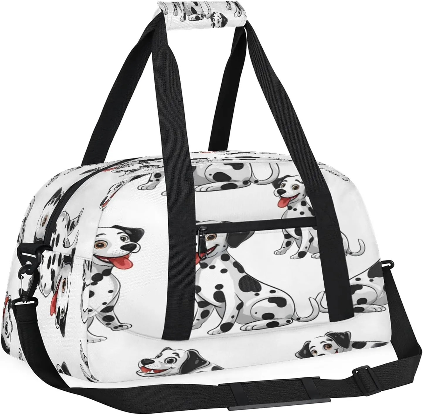 Cute Dalmatian Dog Small Gym Bag 18 inch Carry On Duffel Bag for Weekender Travel Sports Workout Yoga Gymnastics Dance Ballet