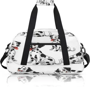 Cute Dalmatian Dog Small Gym Bag 18 inch Carry On Duffel Bag for Weekender Travel Sports Workout Yoga Gymnastics Dance Ballet