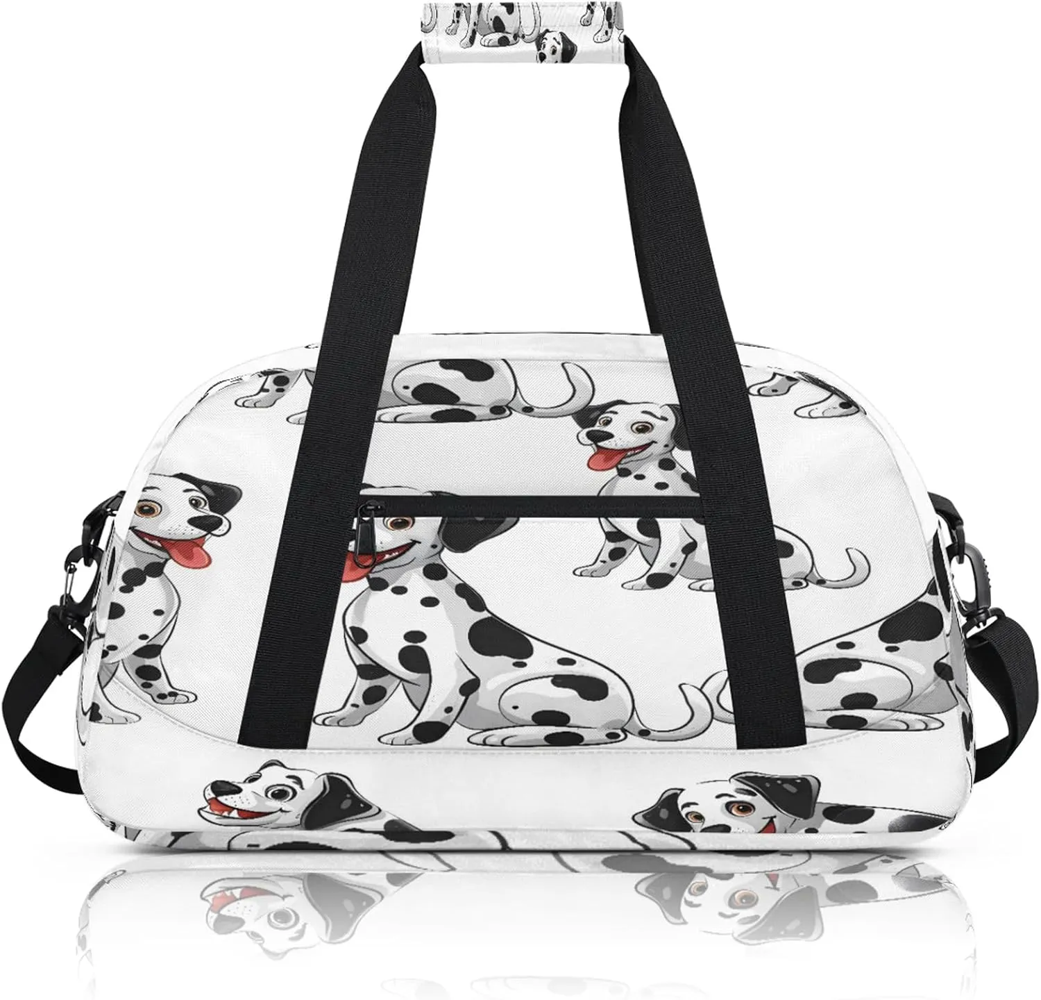 Cute Dalmatian Dog Small Gym Bag 18 inch Carry On Duffel Bag for Weekender Travel Sports Workout Yoga Gymnastics Dance Ballet