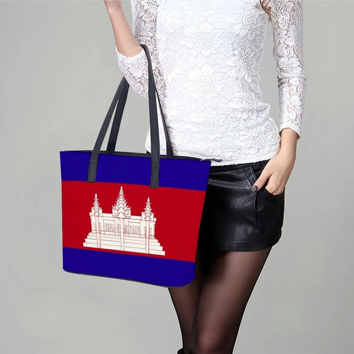 Cute Mongolia Flag Leather Hobo Bag Women Trendy Tote with Ample Storage Space