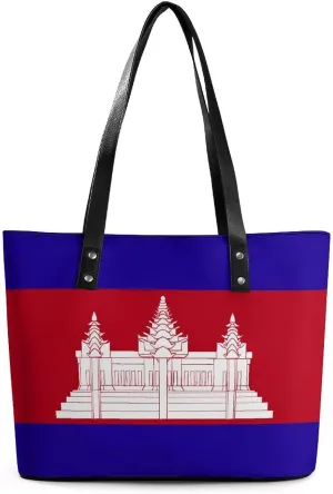 Cute Mongolia Flag Leather Hobo Bag Women Trendy Tote with Ample Storage Space