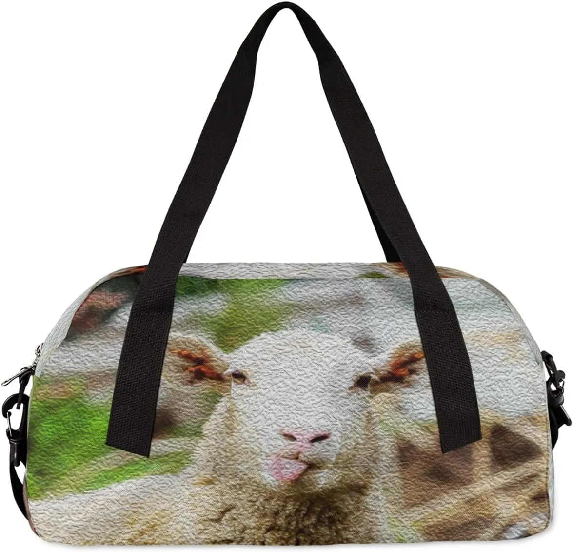 Cute Sheep Kids Duffel Bag for Girls Boys Teens, Sheep Oil Painting Dance Bag Overnight Small Duffel Bag Carry On Weekend Sports Gym Travel Bag for School Practice Gymnastics Ballet