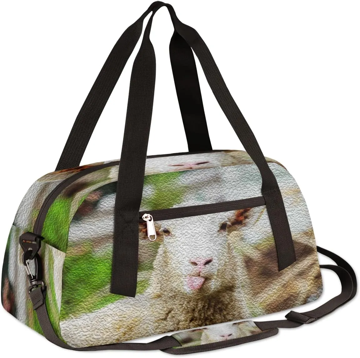 Cute Sheep Kids Duffel Bag for Girls Boys Teens, Sheep Oil Painting Dance Bag Overnight Small Duffel Bag Carry On Weekend Sports Gym Travel Bag for School Practice Gymnastics Ballet