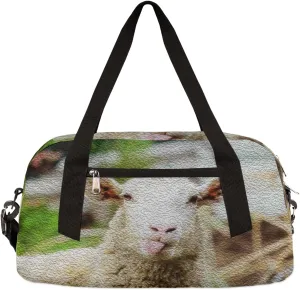 Cute Sheep Kids Duffel Bag for Girls Boys Teens, Sheep Oil Painting Dance Bag Overnight Small Duffel Bag Carry On Weekend Sports Gym Travel Bag for School Practice Gymnastics Ballet