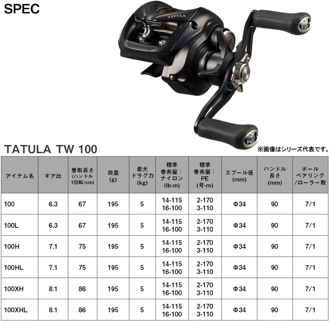 Daiwa 24TATULA TW 100 Bait Reel (2024 Model)