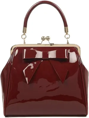Dancing Days American Vintage Rockabilly Retro 50s Top Handle Bag Handbag (Burgundy)