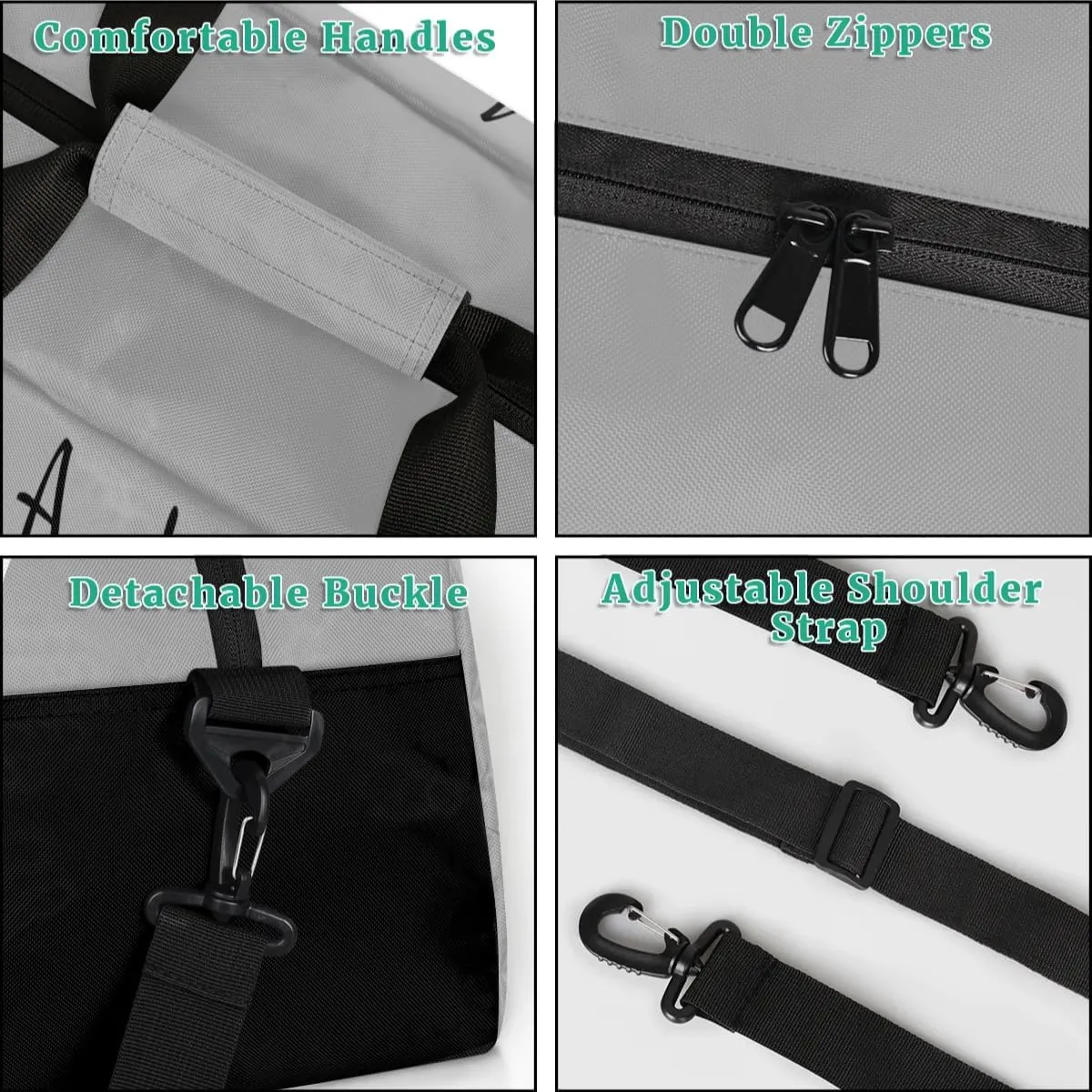 Dark Gray Custom Gym Bag for Women Men, Personalized Initial Travel Duffel Bag with Name, Small Sports Gym Bag Weekender Carry On Overnight Bags