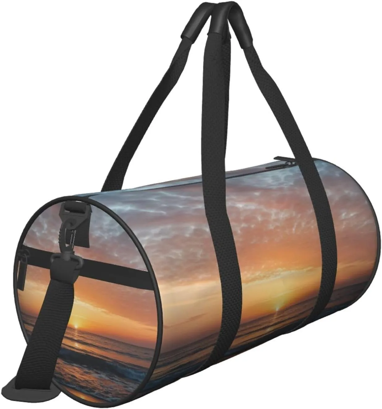 Dawn Ocean Printed Travel Bag,Round Personal Item Storage bag,Foldie Duffel Bag for Traveling Vacation,Fitness,Sports