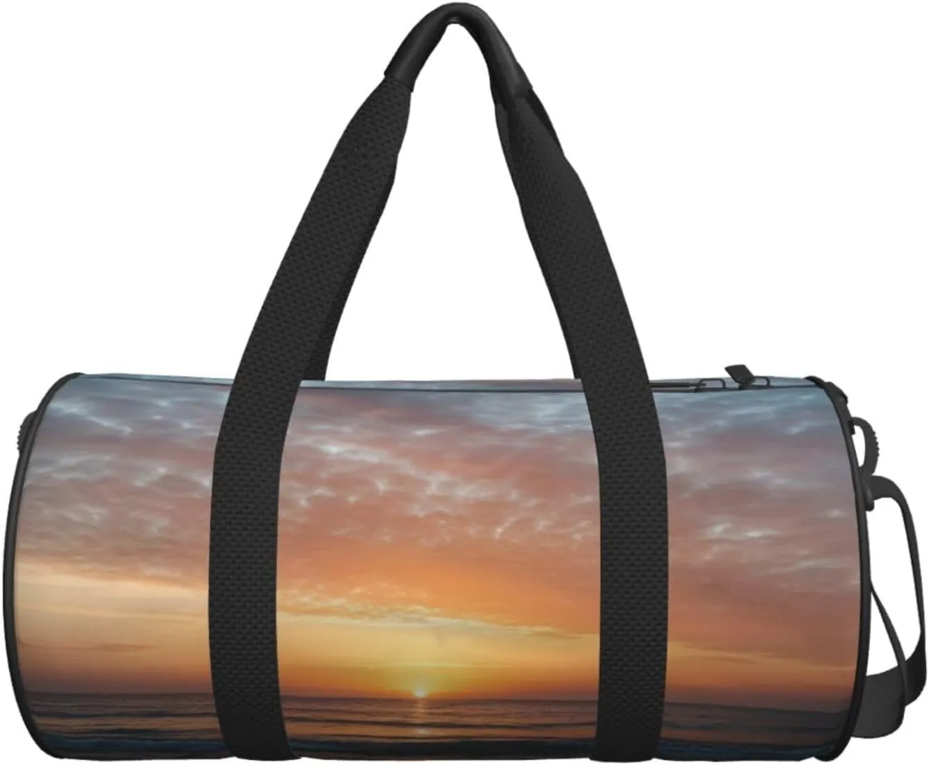 Dawn Ocean Printed Travel Bag,Round Personal Item Storage bag,Foldie Duffel Bag for Traveling Vacation,Fitness,Sports