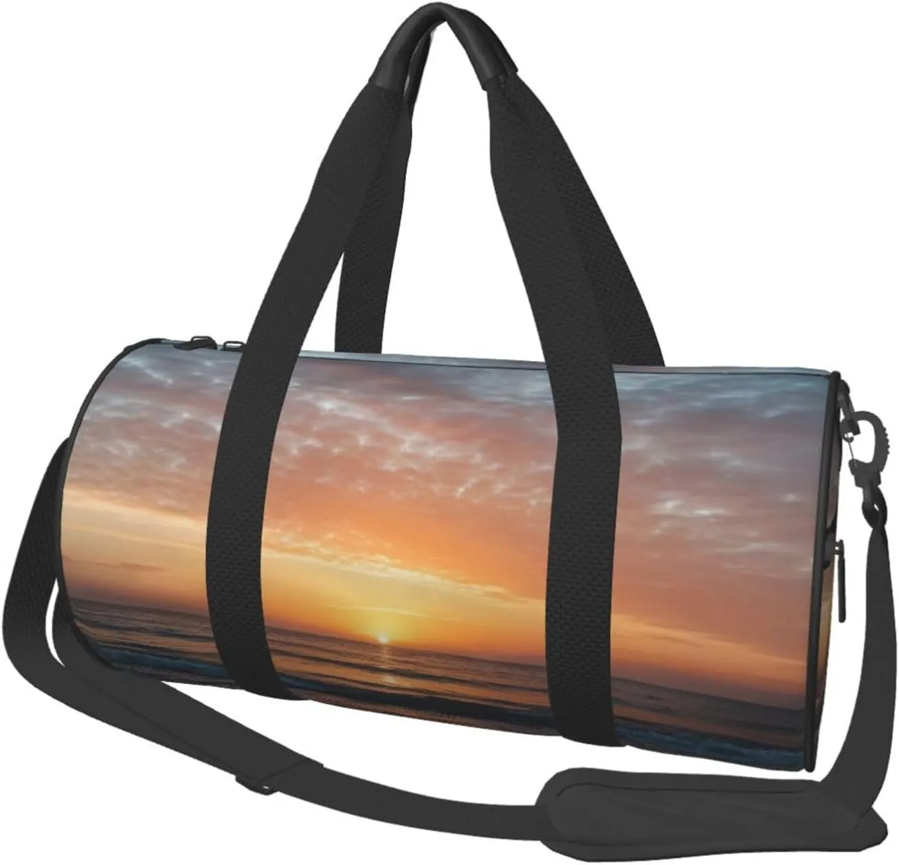 Dawn Ocean Printed Travel Bag,Round Personal Item Storage bag,Foldie Duffel Bag for Traveling Vacation,Fitness,Sports