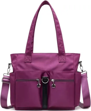 Dayfine Nylon Tote Bags for Women Waterproof Shoulder Bag Satchel Casual Handbags Lightweight Purse Multiple Pockets Bag