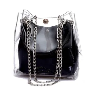 DCOS Women Small Bucket Bags Plastic Transparent