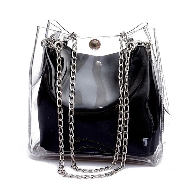 DCOS Women Small Bucket Bags Plastic Transparent